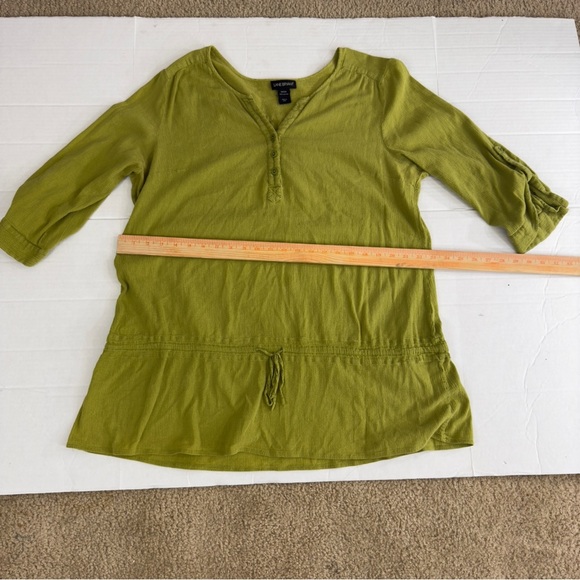 Green Lane Bryant drawstring blouse  100% Cotton long sleeve blouse size  22/24 - Picture 6 of 6